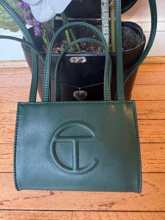 Cuyana Handbags - TELFAR Vegan small cossbody BAG GREEN (150